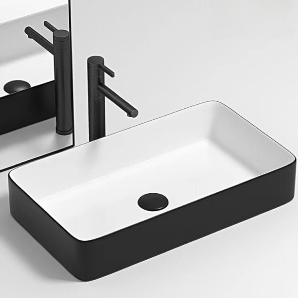 Hot Selling Ceramic Customized Bathroom Matte Color Sinks Rectangular Hand Wash Colorful Basin