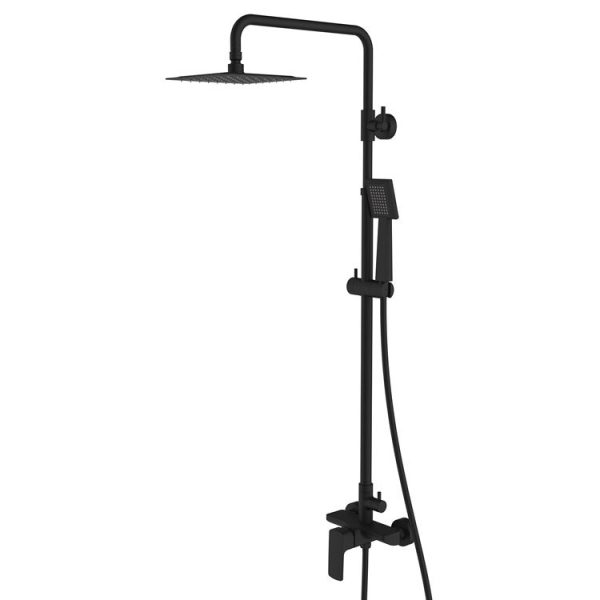 Hot Selling square Design Matte Black 2 in 1 Shower Set
