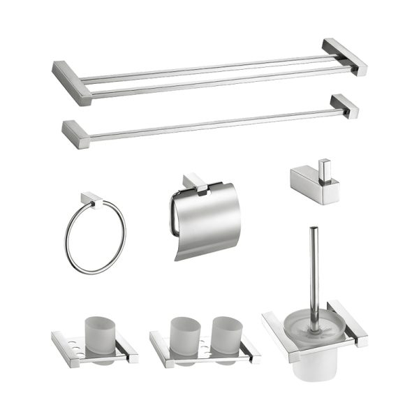 Hotel Apartment Project Commercial Stainless Steel 304 Bathroom Hardware Set Wall Mounted Bathroom Accessories