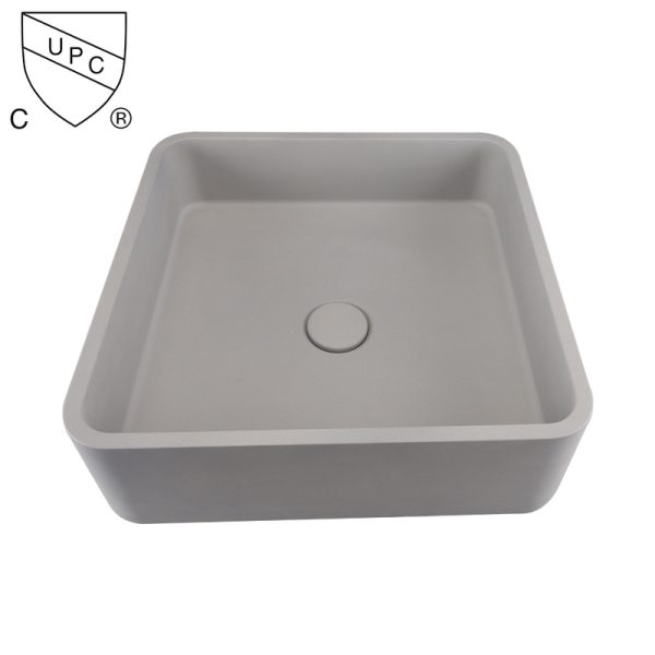 Hotel Modern Style Handmade Bathroom Concrete Wash Basin Hotel Grey Concrete Wash Basin square