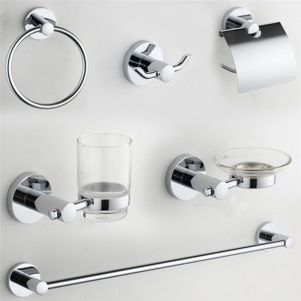 Hotel Project Chrome Modern Sanitary Fittings Bathroom Accessories Set