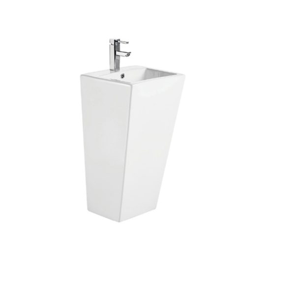 Hotsale Chaouzhou Factory square Freestand Ceramic  Bathroom  Pedestal Hand Wash Sink  Basin
