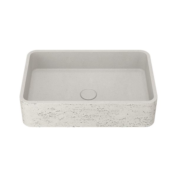 Modern Grey Rectangular Sink Countertop Sink Concrete Basin Bathroom