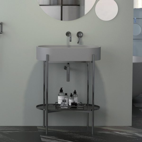 Counter Top Concrete Terrazzo Washbasin Round Bathroom Basin Wash Cement Large Long Narrow Bathroom Sink