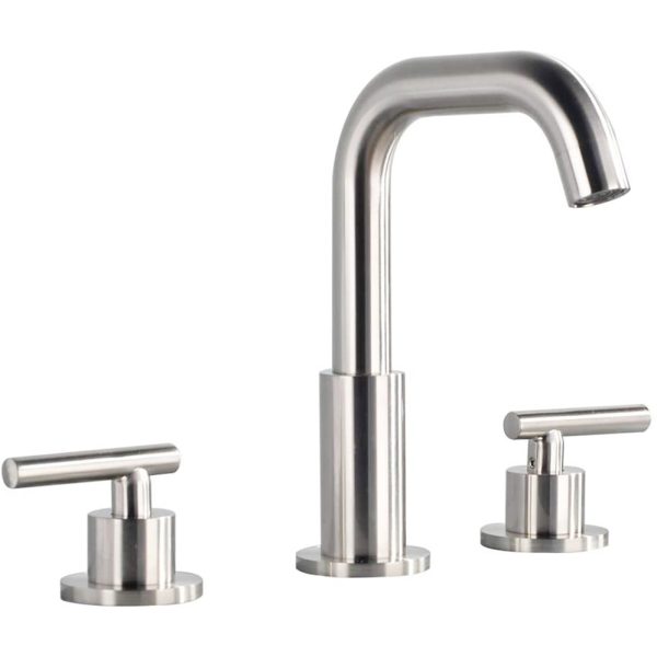 Kaiping Modern Bathroom Mixer Faucet Brushed Nickel Basin Faucet Dual Handle Hot Cold Sink Water Faucet