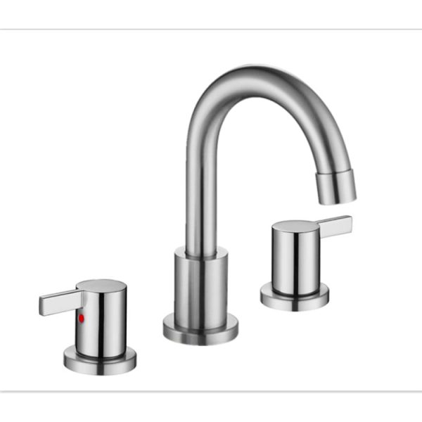 Kaiping Modern Design Two-Handle Basin Mixer Tap Copper Brushed Nickel Finish Hot Cold Bathroom Faucet