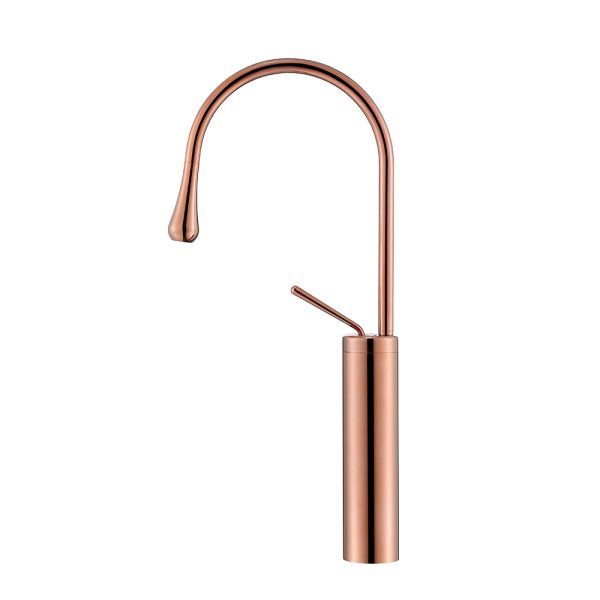 Kaiping Modern Luxury Bathroom Basin Faucet Solid Brass Waterfall Hot Cold Water Basin Mixer Faucet Rose Gold Taps