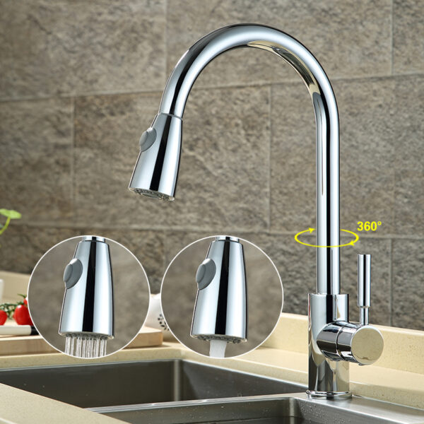 Kitchen Faucet Tap Wall Kitchen Mixer Faucet Water Tap Stainless Pull Out Faucet Modern UPC 2 1