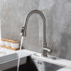 Grifo de cocina LAZ HOME con rociador extraíble Grifo monomando de arco alto de níquel cepillado para fregadero de cocina