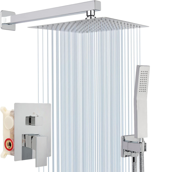 LED Multi Functions Full Body Shower System Jets 2 in 1 Functions Shower System 16x24 Inch Brushed Nickel Shower System