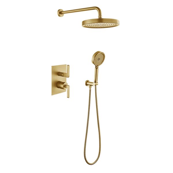 Brass Rainfall Shower Head Wall Mounted Bathroom Concealed Rainfall Shower System