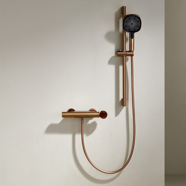 Rainfall Waterfall Bathroom Thermostatic Shower Faucet Wall Mounted Rain Massage Concealed Shower Set
