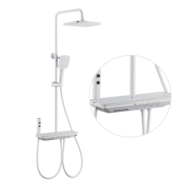 Full Set Brass Wall Mounted Bath Faucet Hand with Jets Thermostatic Bathroom Shower Set