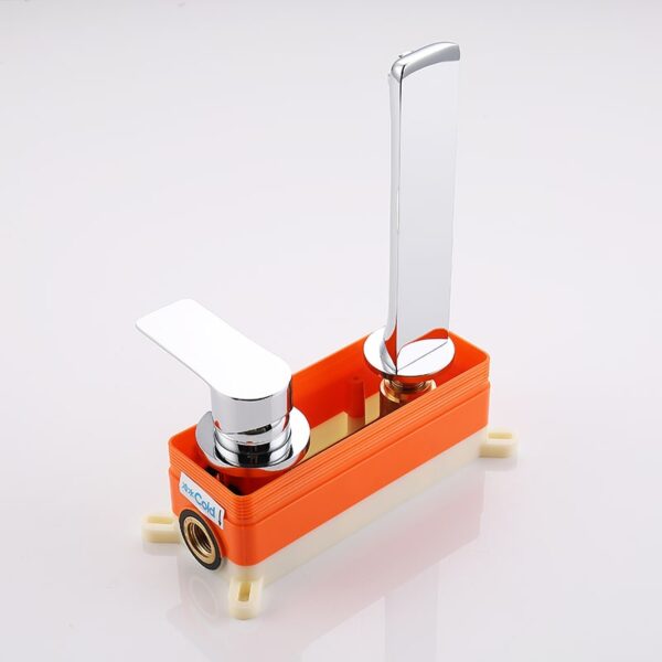 Wholesale Brass Hotel Bathroom Water Tap Single Lever Chrome Embedded Wall Mounted Hot And Cold Basin Faucet - Imej 13