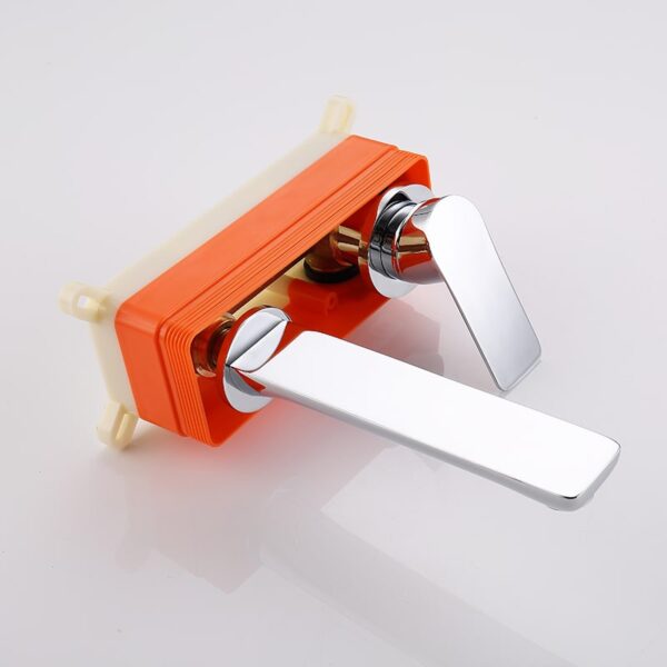 Wholesale Brass Hotel Bathroom Water Tap Single Lever Chrome Embedded Wall Mounted Hot And Cold Basin Faucet - Imej 11