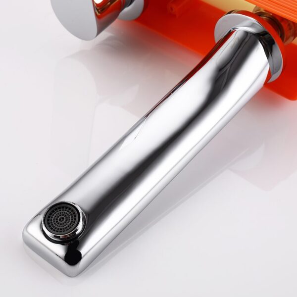 Wholesale Brass Hotel Bathroom Water Tap Single Lever Chrome Embedded Wall Mounted Hot And Cold Basin Faucet - Imej 10