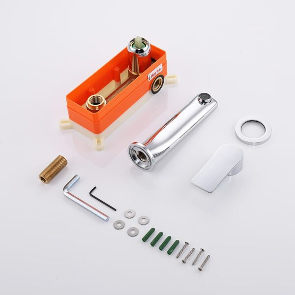 Wholesale Brass Hotel Bathroom Water Tap Single Lever Chrome Embedded Wall Mounted Hot And Cold Basin Faucet - Imej 7