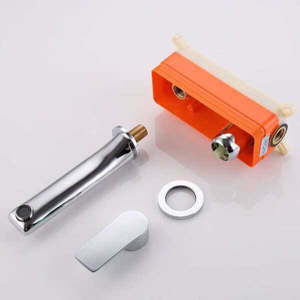 Wholesale Brass Hotel Bathroom Water Tap Single Lever Chrome Embedded Wall Mounted Hot And Cold Basin Faucet - Imej 3