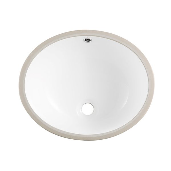 Custom White Ceramic Bathroom Sink Modern Above Counter Oval Shape Washing Basin