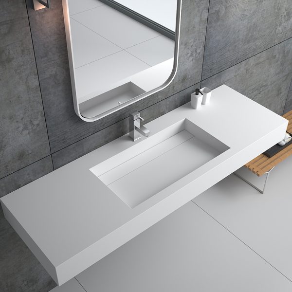 Solid Surface Wall Mounted Single Sink Basin