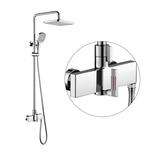 Wholesale Brass Rainfall Shower Faucet Set Bathroom Waterfall with Jet & Rain Pattern Ceramic Valve Core for Hotels
