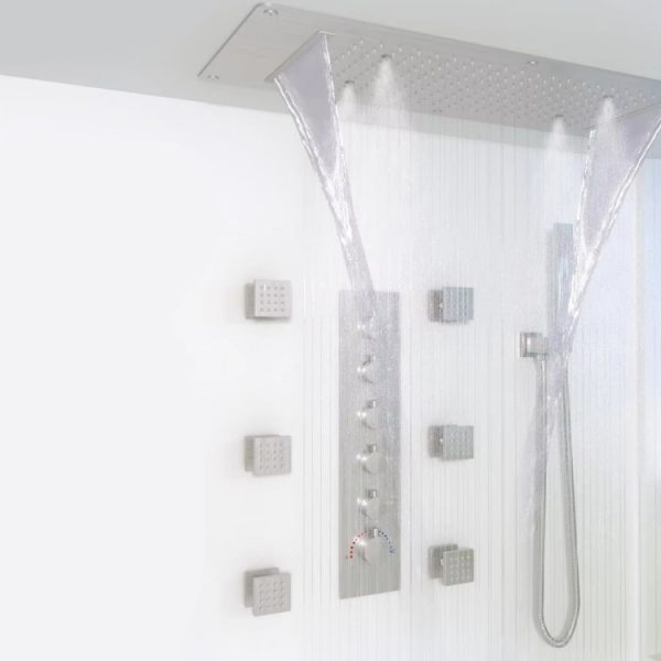Luxury 3-Settings 15x28inch Large Rain Shower Head High-Pressure Faucet Accessories for the Bathroom