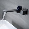 Luxury Bathroom Sink Faucet LED Digital Waterfall