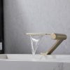 Luxury Bathroom Sink Faucet Waterfall Brushed Gold