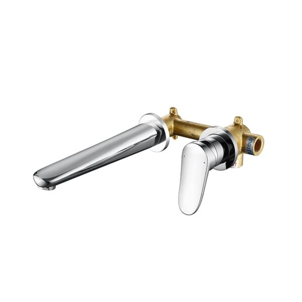 Wholesale Luxury Brass Wall Mounted Bathroom Sink Faucet Single Handle Basin Tap Concealed Basin Mixer Faucet - Imej 5