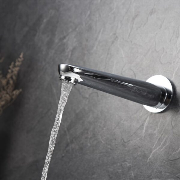 Wholesale Luxury Brass Wall Mounted Bathroom Sink Faucet Single Handle Basin Tap Concealed Basin Mixer Faucet - Imej 7