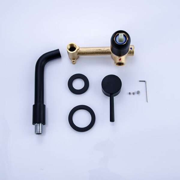 ⁦Luxury Single Handle Brass Waterfall Wall Mounted Basin Faucets Bathroom Wall Faucet⁩ - الصورة ⁦12⁩