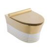 Inodoro de lujo de color dorado para colgar en la pared, inodoro de cerámica montado en la pared, inodoro G1128