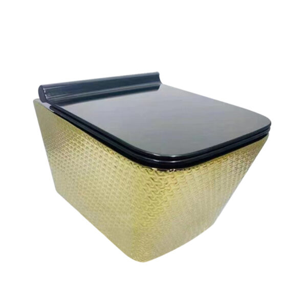 Luxury Bathroom Electroplated Toilets Tankless Concealed Cistern Wall Hung Toilet - Imagen 6