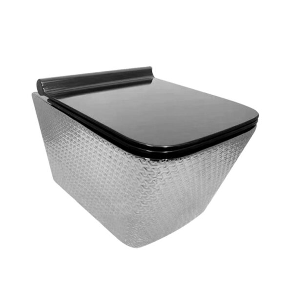 Luxury Bathroom Electroplated Toilets Tankless Concealed Cistern Wall Hung Toilet - Imagen 7