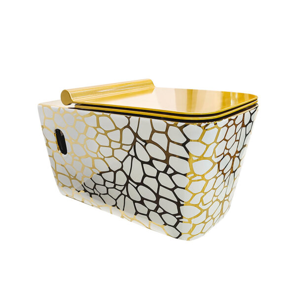 Luxury Gold Color Wall Hung Wc Bathroom Commode Ceramic Wall Mounted Closestool Toilet G1172