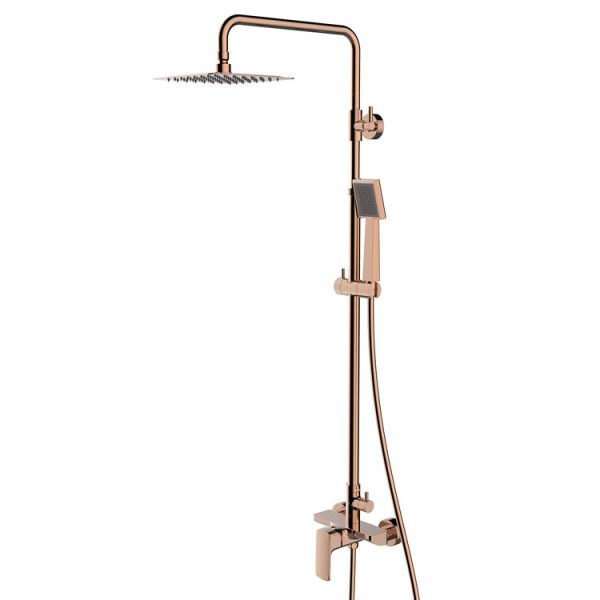 Luxury High Quality Rose Gold Plated 2 in 1 Exposed Shower Set