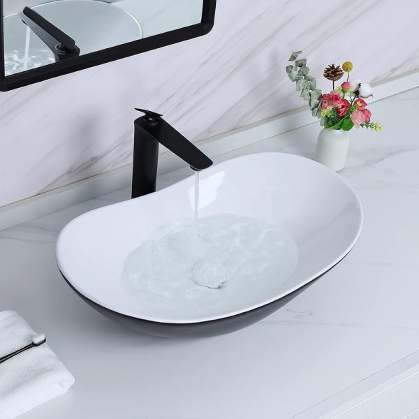 Luxury Modern Design Matte White Basin Above Counter Mount Easy Clean Washing Sink for Hotel