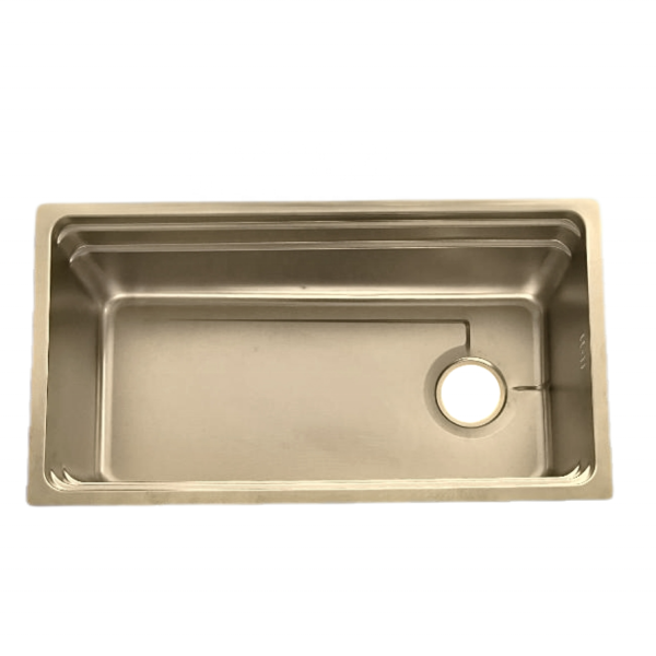 Luxury Modern Rectangular Stainless Steel 304 Single Bowl Kitchen Sink Nano Coated Anti-Bacterial Without Faucet