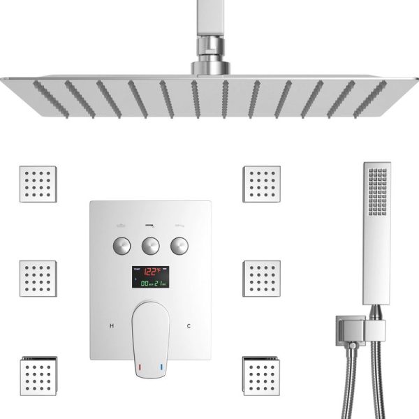 Luxury Shower Jet System Bathroom Rainfall Smart Digital Shower Cabin Set Cold and Hold Water Saving Bath Shower Set