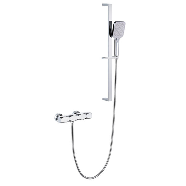 Ensemble de mélangeur de douche de style luxueux Robinets de salle de bain chauds et froids muraux en laiton massif