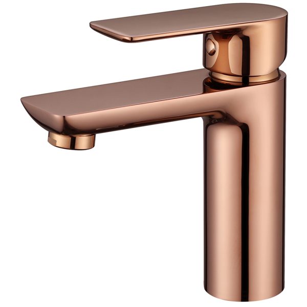 Luxury Style Single Handle Rose Gold Hot Sale Bathroom Basin Sink Mixer Tap Brass Basin Faucet