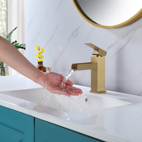 Bathroom Faucet Single Handle Stainless Steel Waterfall Basin Faucet Washroom Mixers Taps Of Basin – Image 10