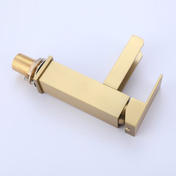 Wholesale Luxury Unique Design Bathroom Faucet Lavatory Basin Gold Waterfall Faucet Mixer – Image 9