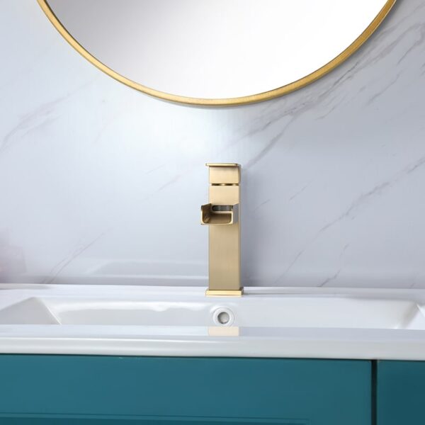 Wholesale Luxury Unique Design Bathroom Faucet Lavatory Basin Gold Waterfall Faucet Mixer – Image 5