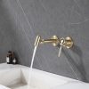Luxury Wall Mounted Basin Faucet Brushed Gold