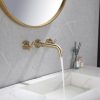 Luxury Wall Mounted Basin Mixer Faucet Brushed