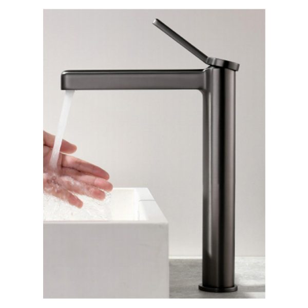 Luxury Wash Basin Faucet Gun Metal Single Lever Vanity Faucet Brass Hot Cold Water Mixer Bathroom Sink Faucet
