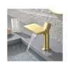 Luxury Waterfall Basin Faucet Gold Single Lever