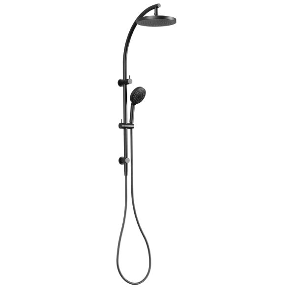 Luxury Watermark Certified  Matte Black  2 in 1 Rainfall Shower System Set With Water Saving Shower Heads