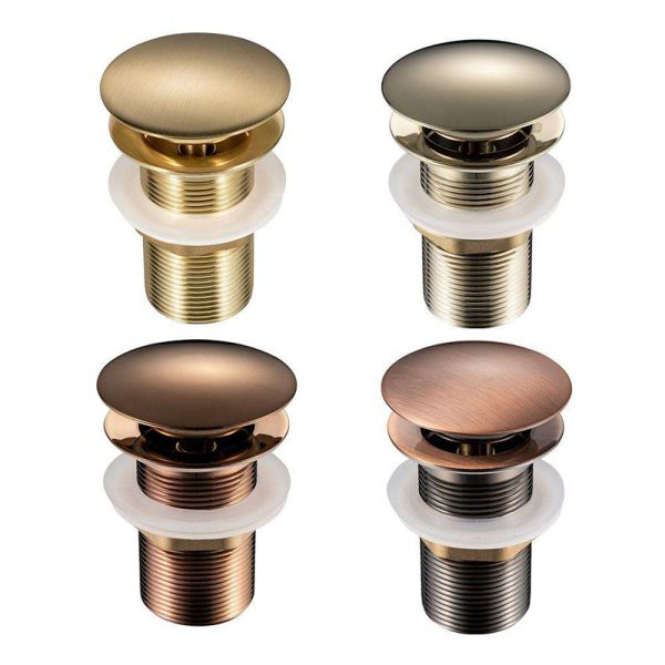 Electroplate Bathroom Sink Gold Drain Wash Basin Push Down Pop Up Drain